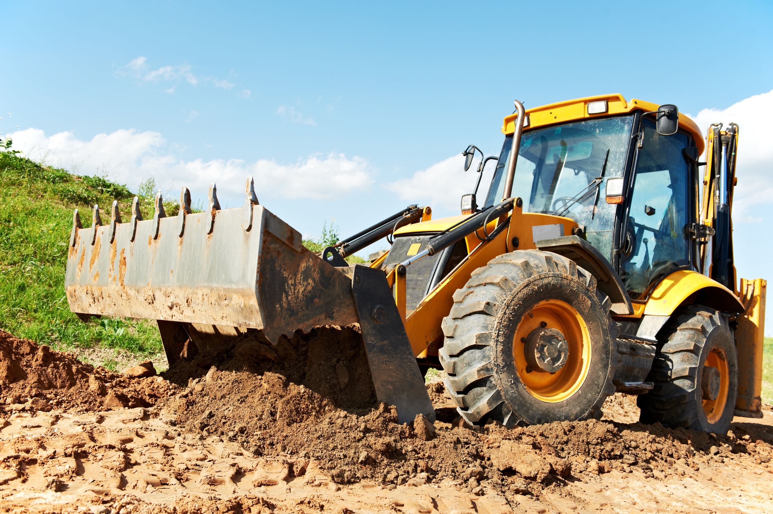 11304982 – excavator loader with backhoe works